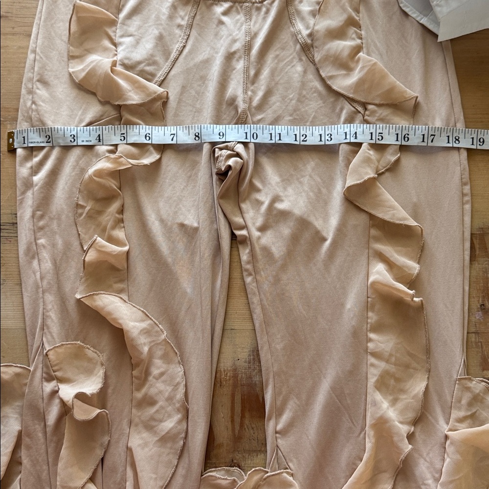 Stylish Tan Ruffle Pants for Women - Picture 5 of 5
